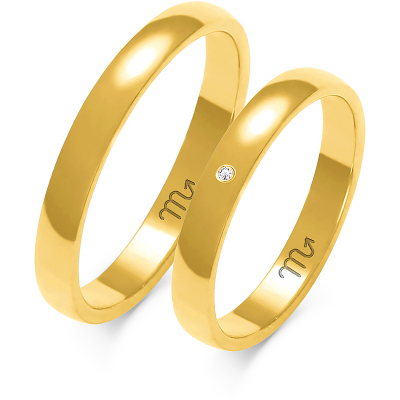 Obrączki proste - jeden kamień