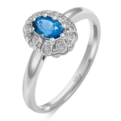 Pierścionek zaręczynowy - szafir